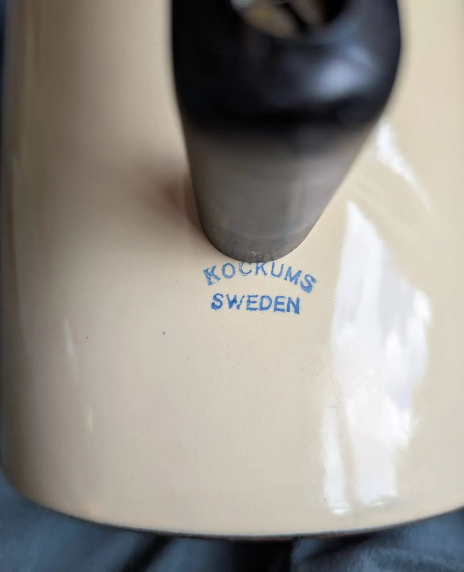 Emaljerad Kaffekanna Retro Krämvit Svart Grön - Bild 8