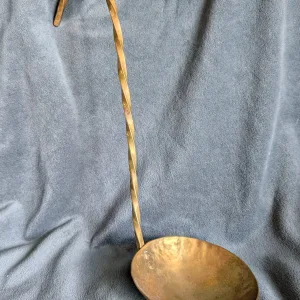 Rustic Hand-Forged Brass Ladle, Vintage