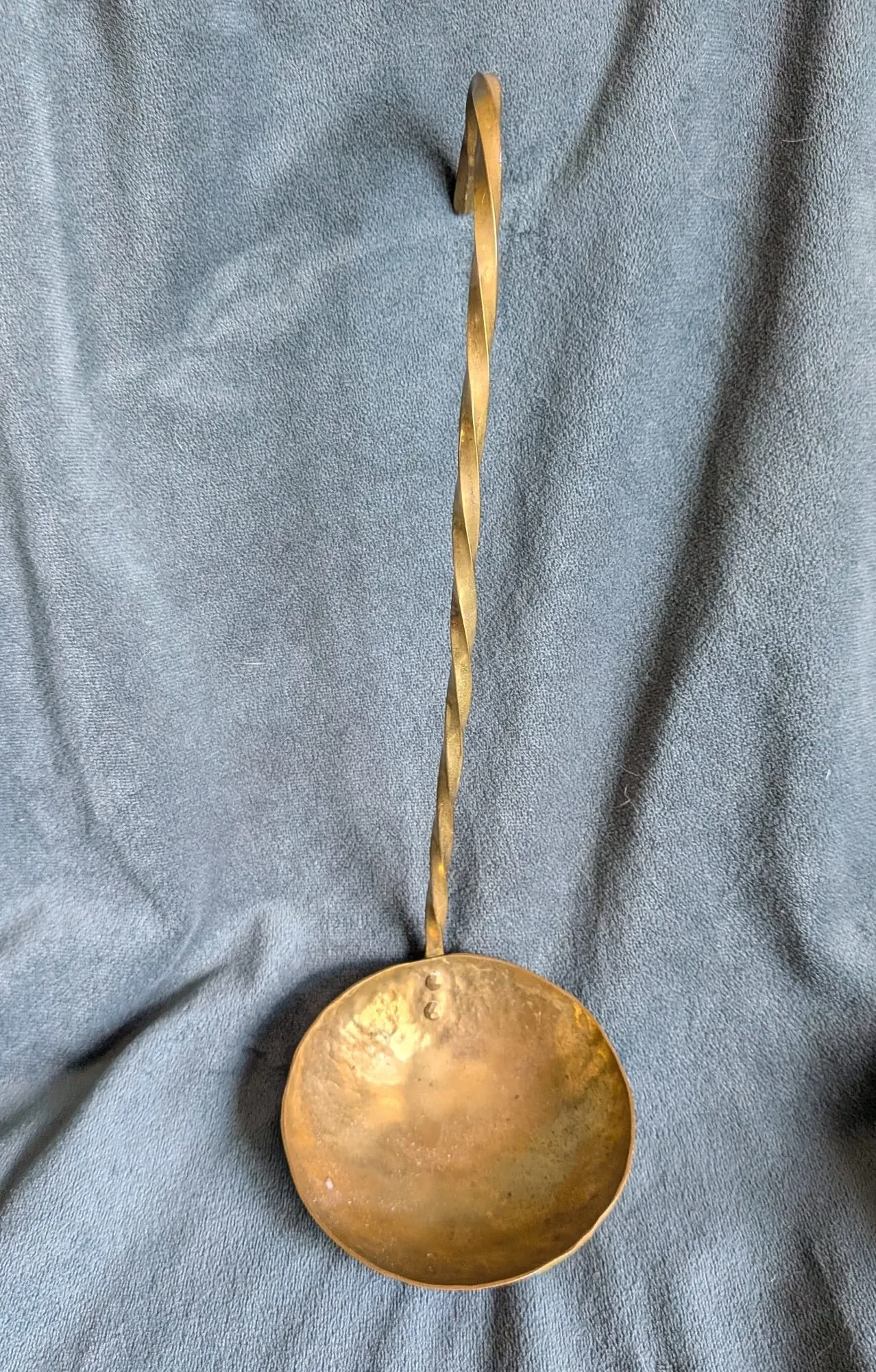 Rustik Mässing Slev, Handsmidd, Vintage - Bild 5