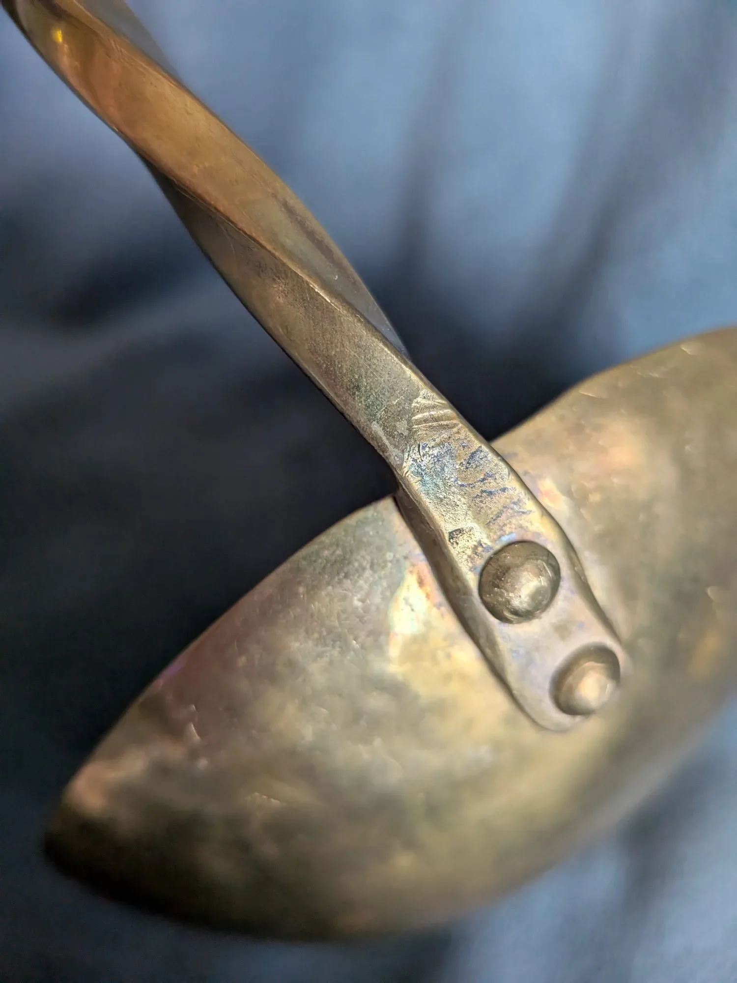 Rustik Mässing Slev, Handsmidd, Vintage - Bild 4