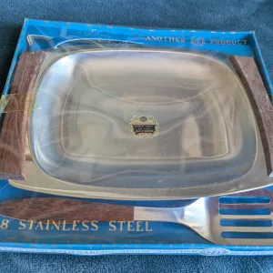 Vintage HH Rostfritt stål Sardinfat med spade