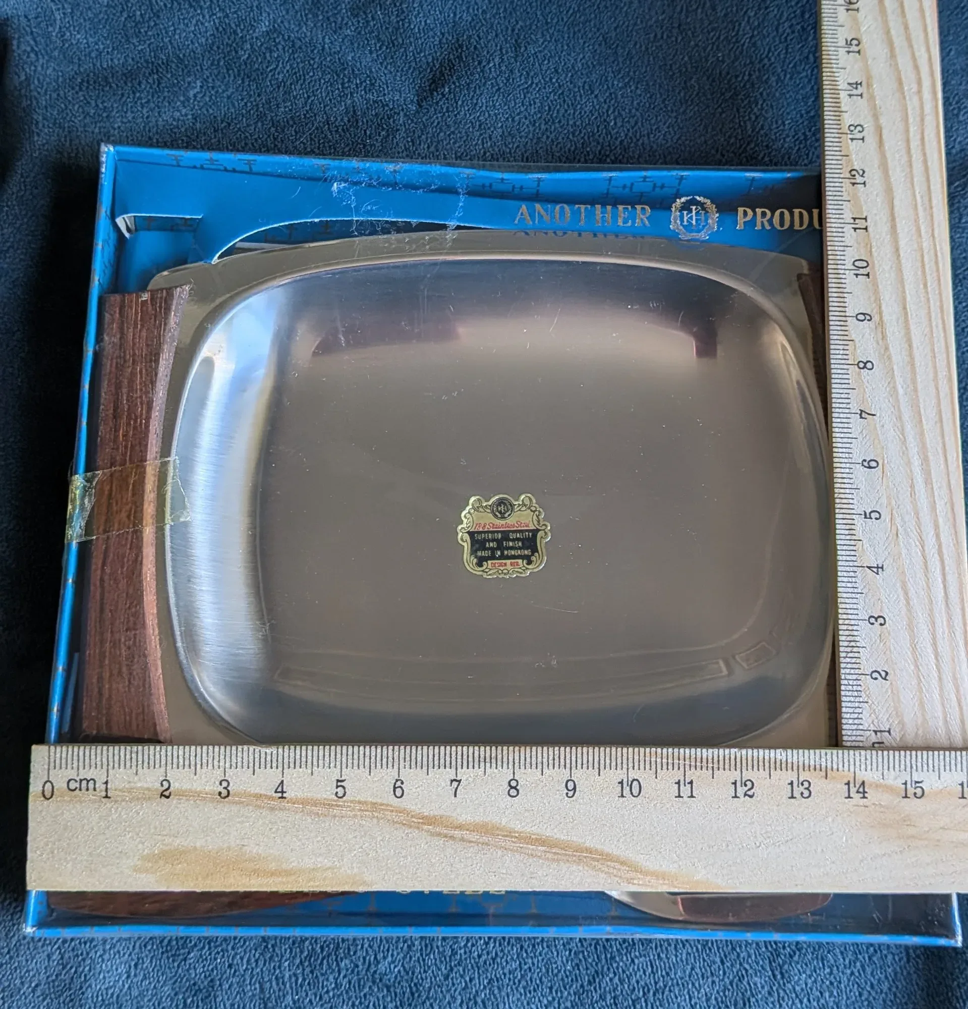 Vintage HH Rostfritt stål Sardinfat med spade - Bild 2