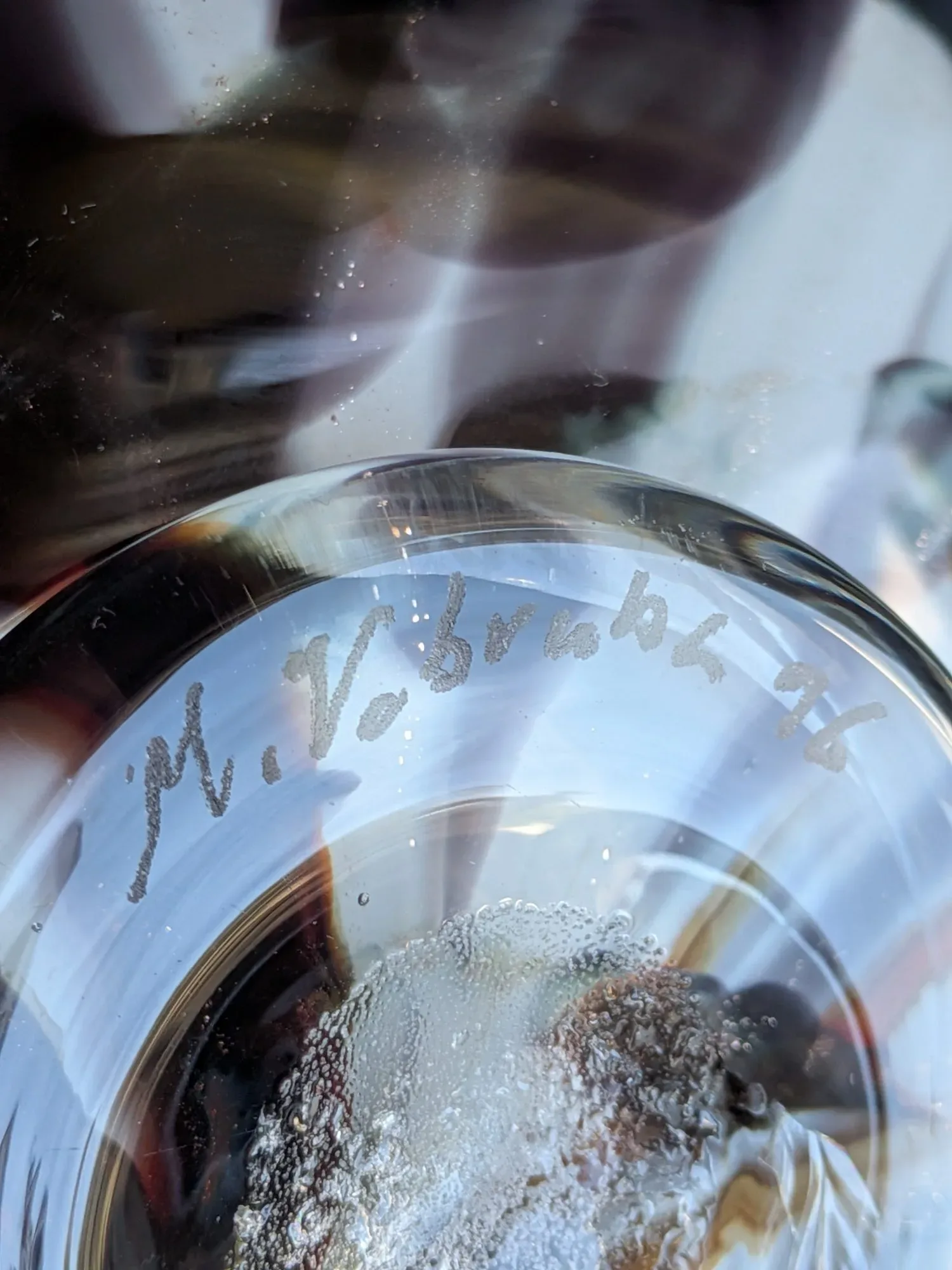 M. Vobruhl Glas Skål, Konsthantverk 1996 - Bild 6