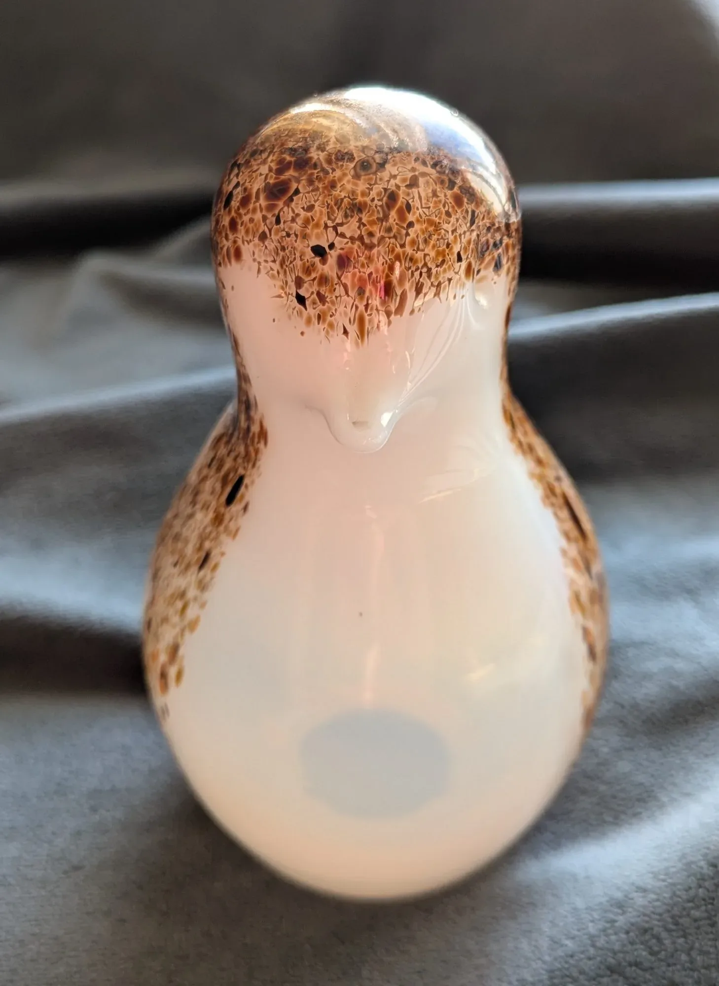 Konstglas Fågel, Vit/Brunmelerad Figur - Bild 11
