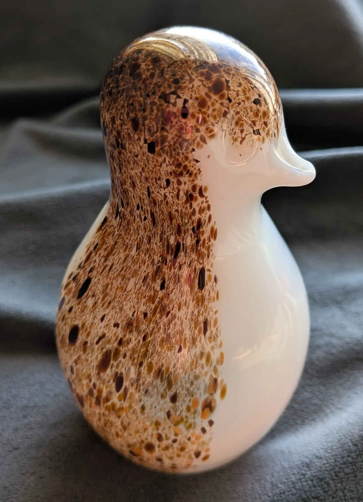 Konstglas Fågel, Vit/Brunmelerad Figur - Bild 10