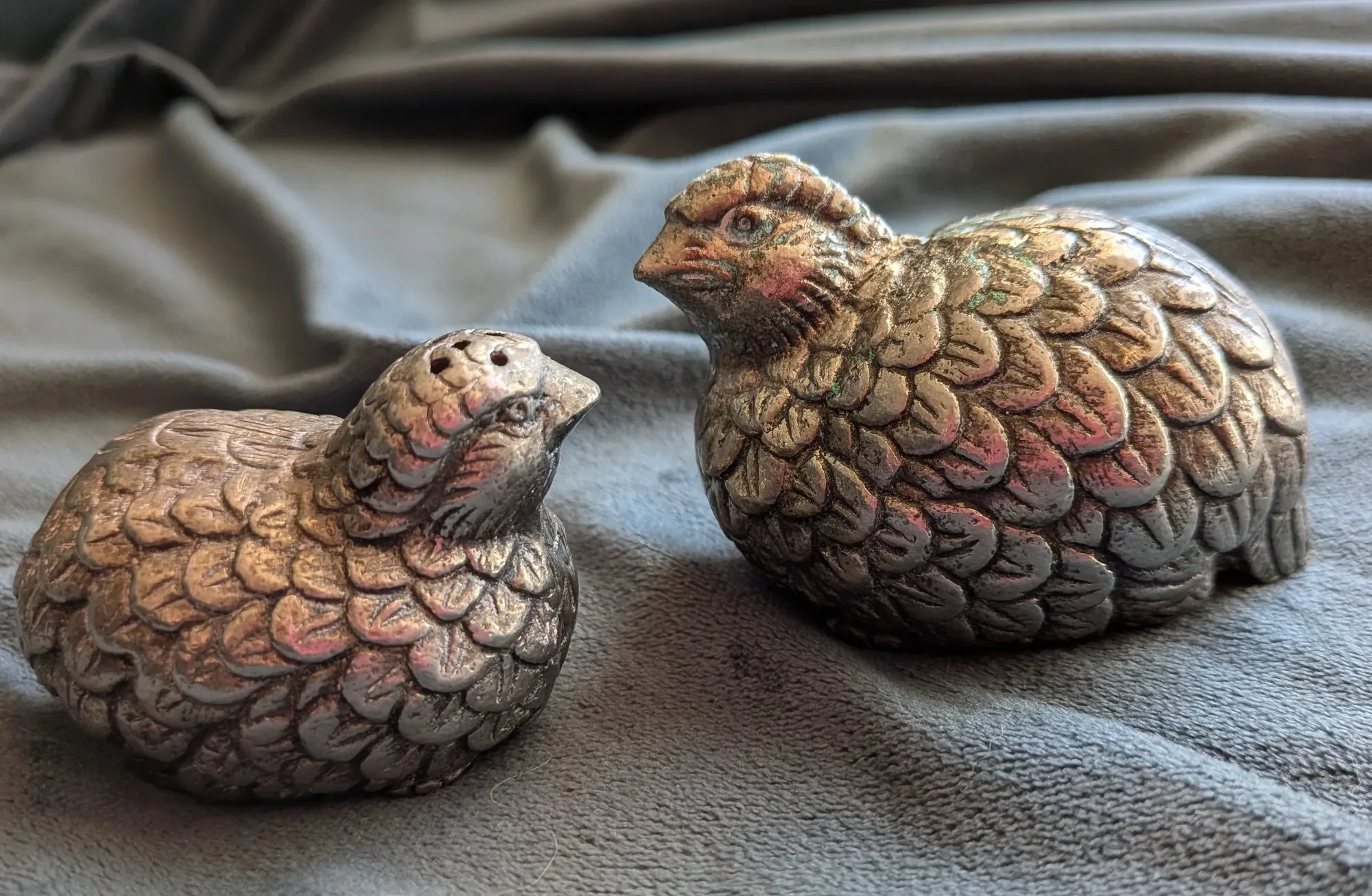 Quail Motif Cast Metal Salt & Pepper Shakers - Image 8