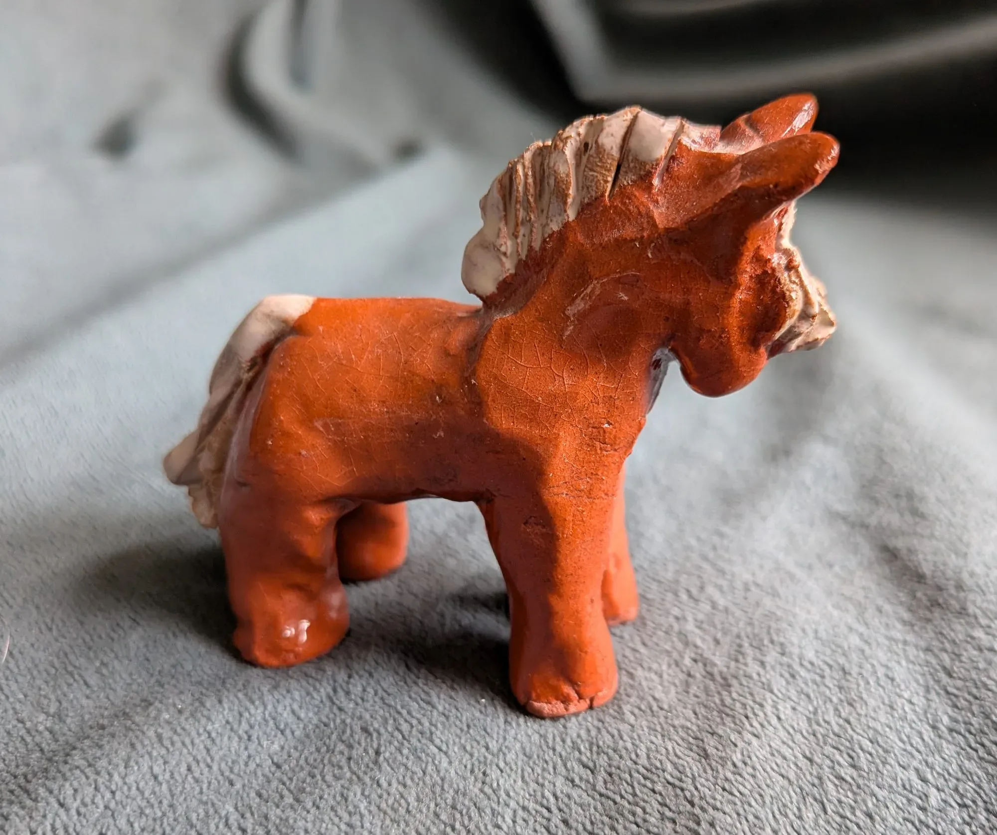 Handmade Glazed Ceramic Horse Figurine, Folk Art Style - Image 10