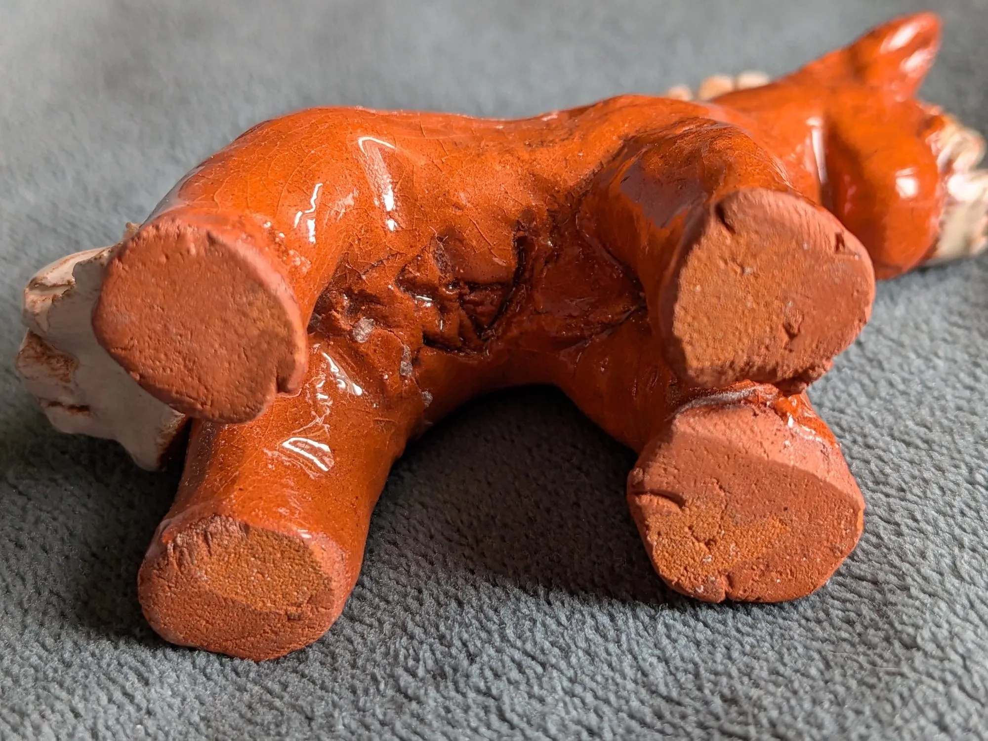 Handmade Glazed Ceramic Horse Figurine, Folk Art Style - Image 7