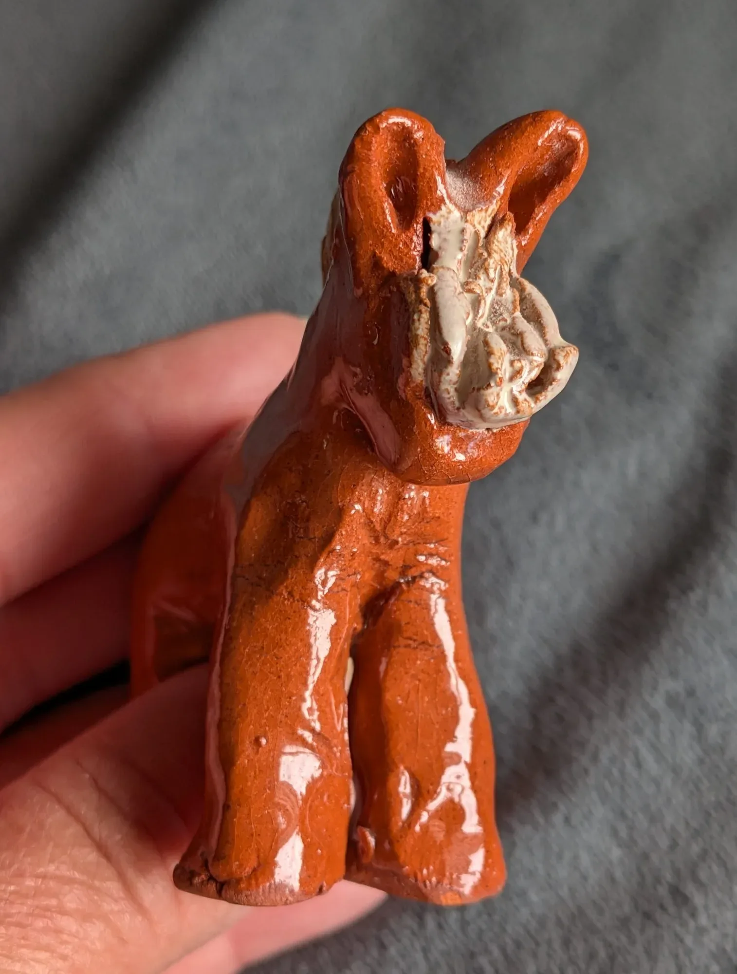 Handmade Glazed Ceramic Horse Figurine, Folk Art Style - Image 5