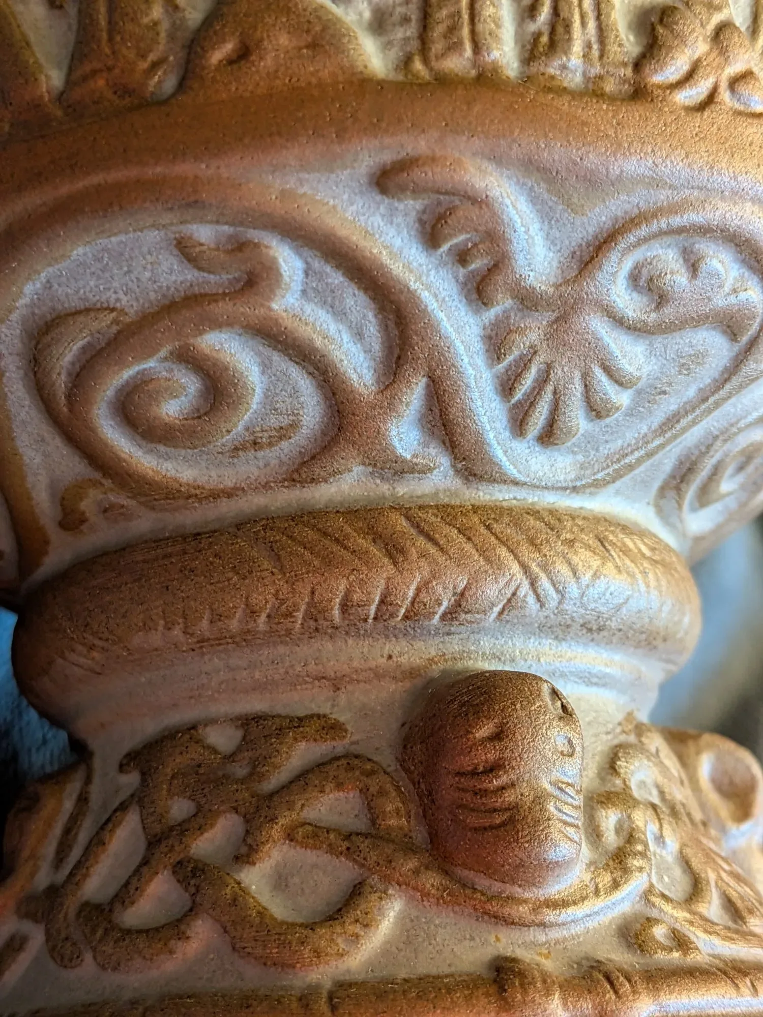 Solid Stoneware Bowl with Relief Decoration - Image 7