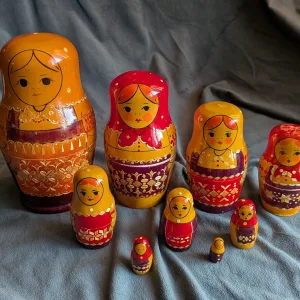 Handmålade Trädockor Matryoshka Vintage Set