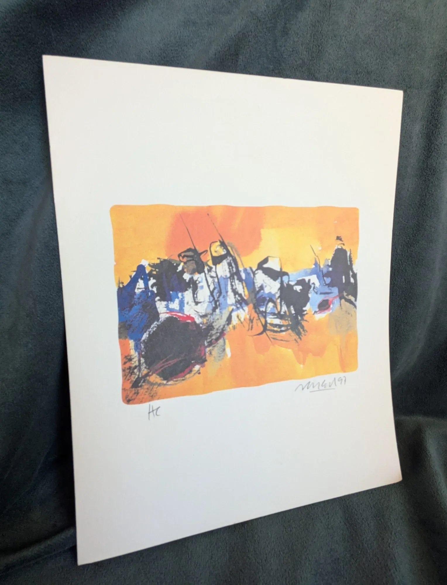 Abstrakt litografi, signerad 'MGv 97', HC - Bild 2
