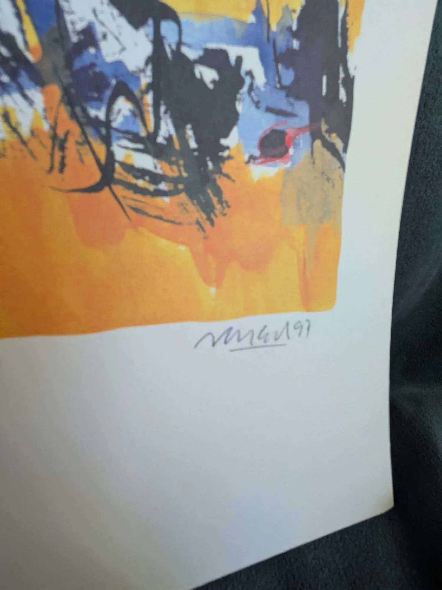 Abstrakt litografi, signerad 'MGv 97', HC - Bild 6