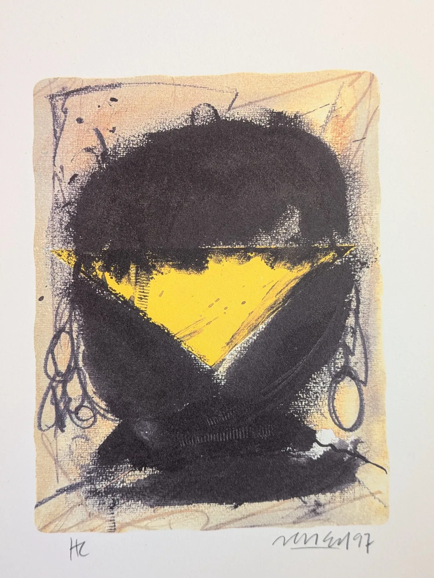 Signed Abstract Art Print, Paper, Late 20th Century - Image 3