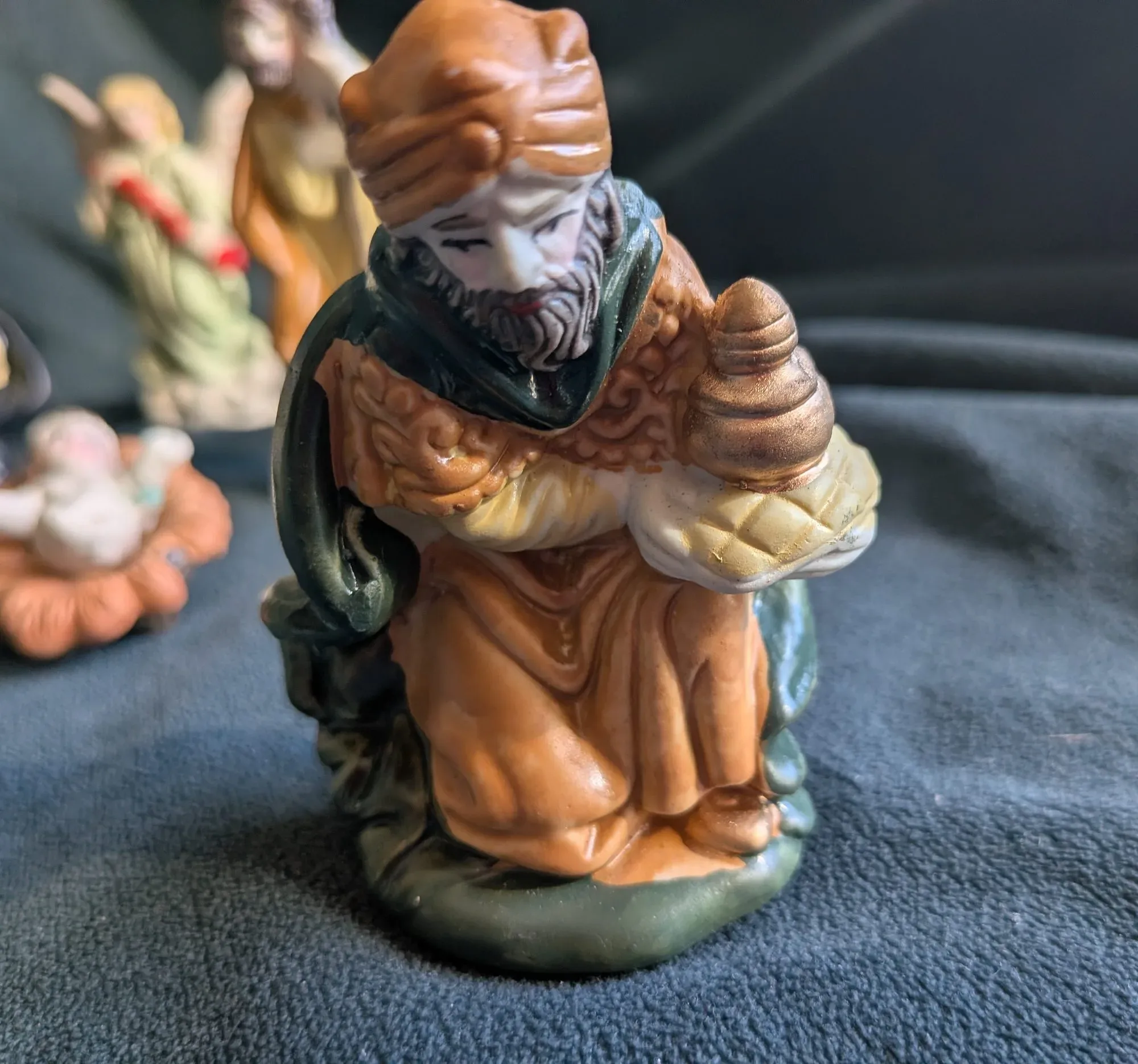 Traditionell Julkrubba i Keramik, Handmålad, 9 delar - Bild 12