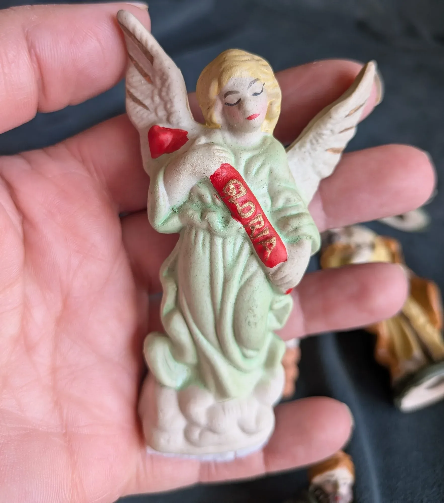 Traditionell Julkrubba i Keramik, Handmålad, 9 delar - Bild 8