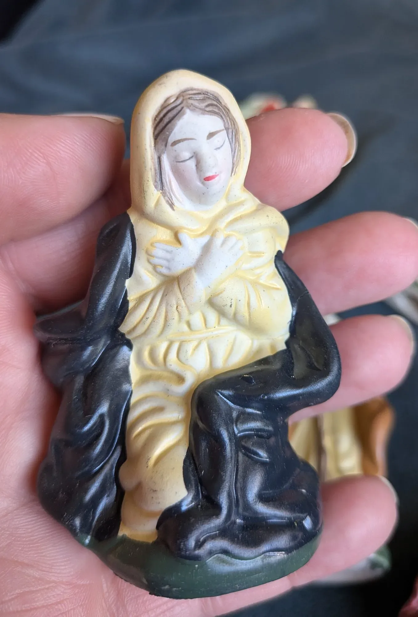 Traditionell Julkrubba i Keramik, Handmålad, 9 delar - Bild 4