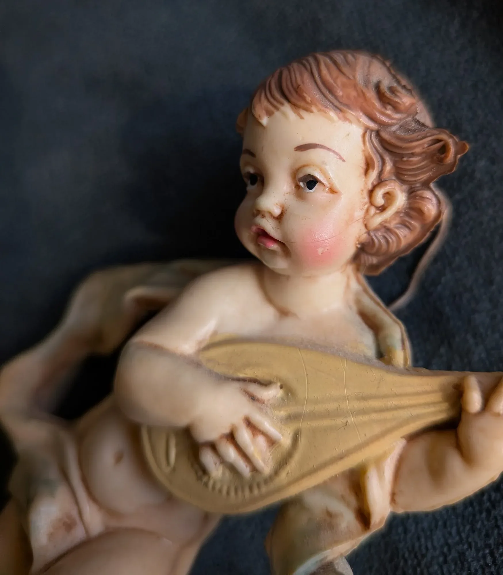 Klassisk figurin, Putto med luta, Kompositmaterial - Bild 3