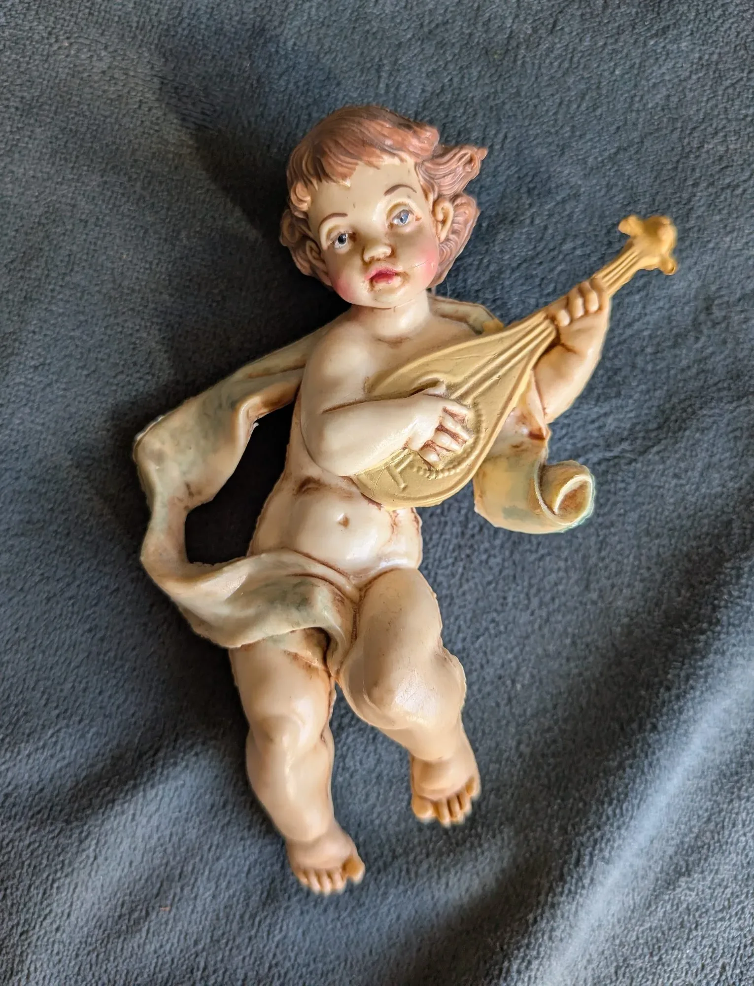 Klassisk figurin, Putto med luta, Kompositmaterial - Bild 2