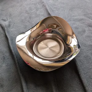 Georg Jensen Rostfritt Stål Ljuslykta Skulptural Design