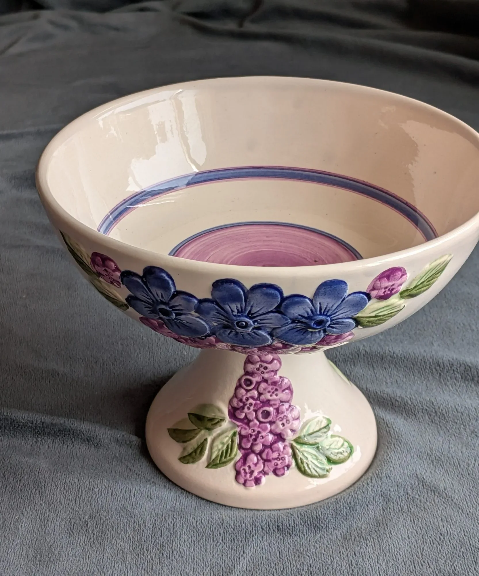 DECO Helsingborg Keramikskål på Fot, Floral Dekor - Bild 7