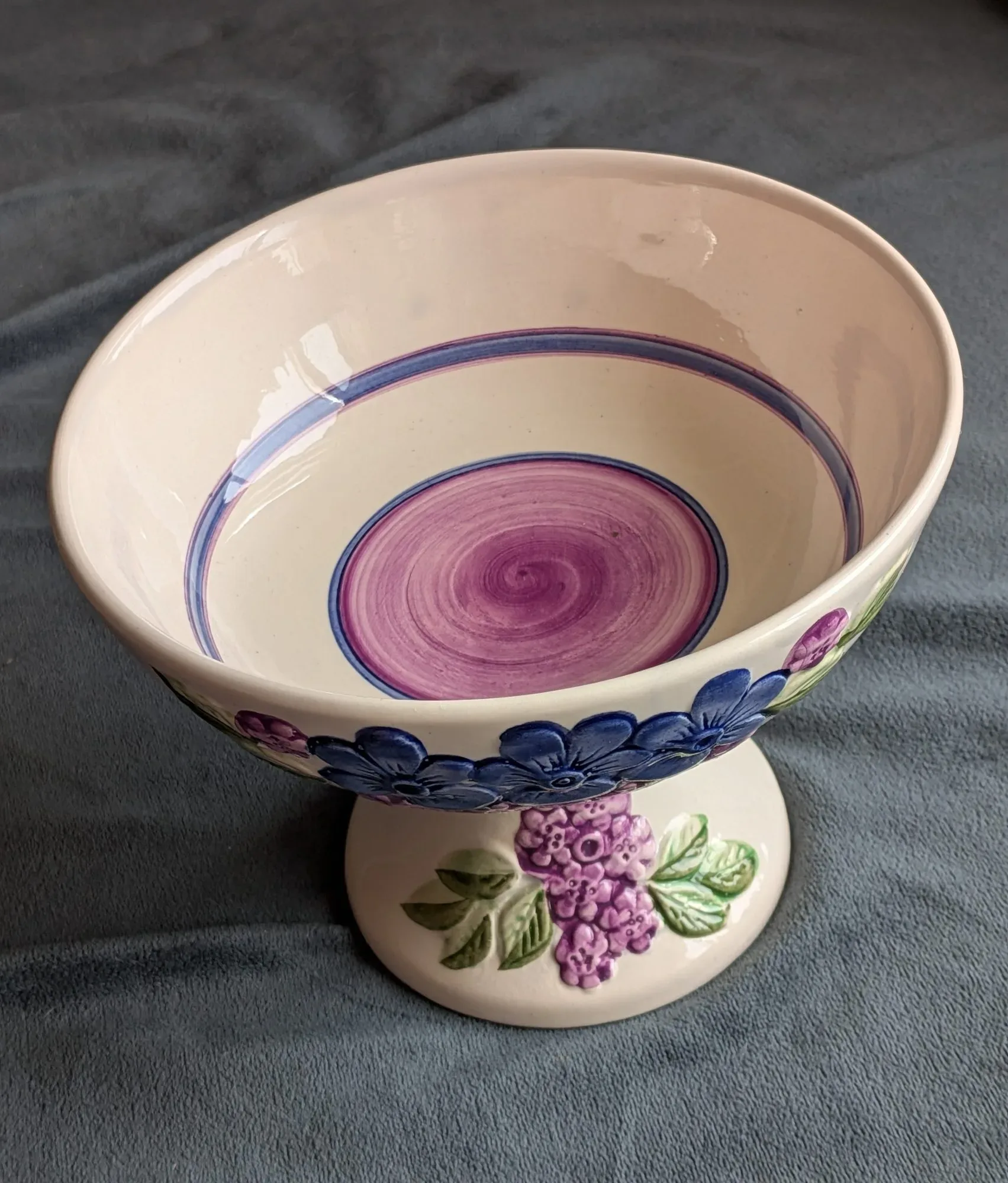 DECO Helsingborg Keramikskål på Fot, Floral Dekor - Bild 5