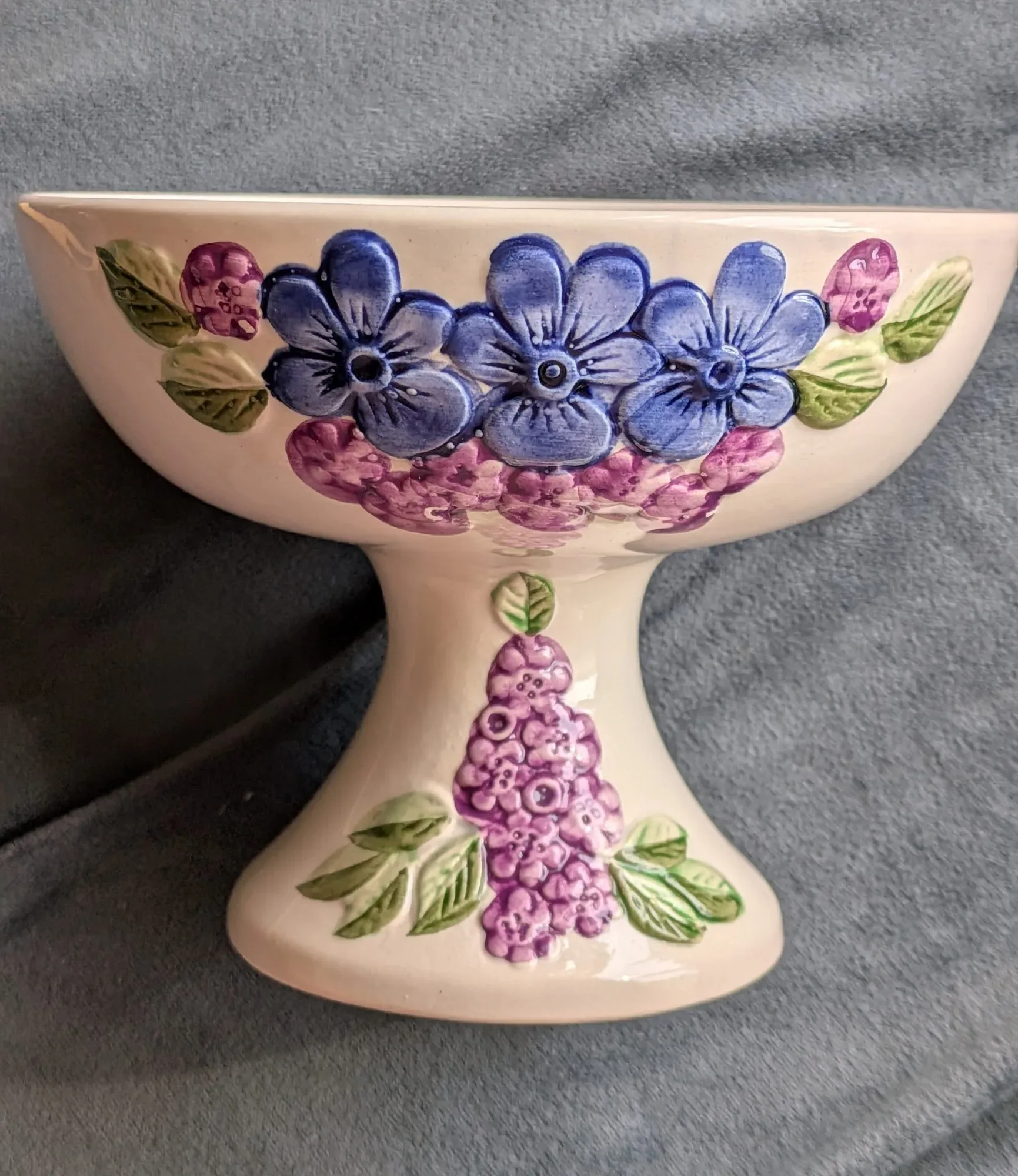 DECO Helsingborg Keramikskål på Fot, Floral Dekor - Bild 3