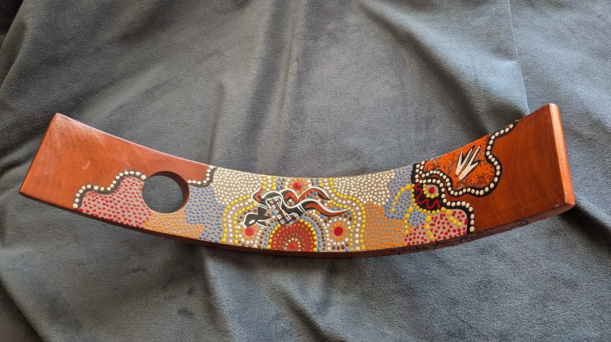 Handmålad Flaskhållare i Trä, Aboriginsk Konststil - Bild 14