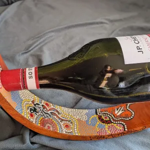 Handmålad Flaskhållare i Trä, Aboriginsk Konststil