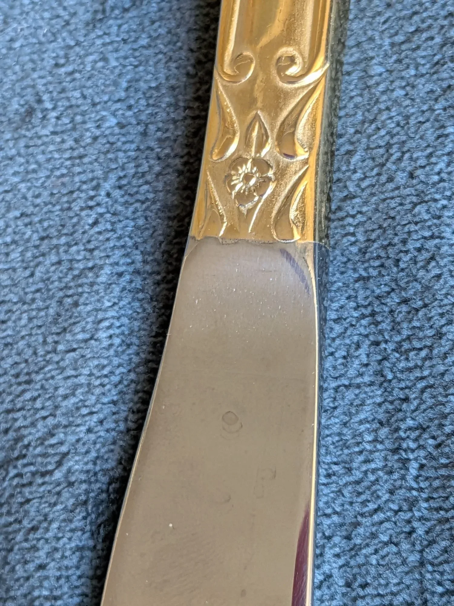 Guldpläterat Bestickset, Rostfritt Stål, Blomdekor - Bild 4