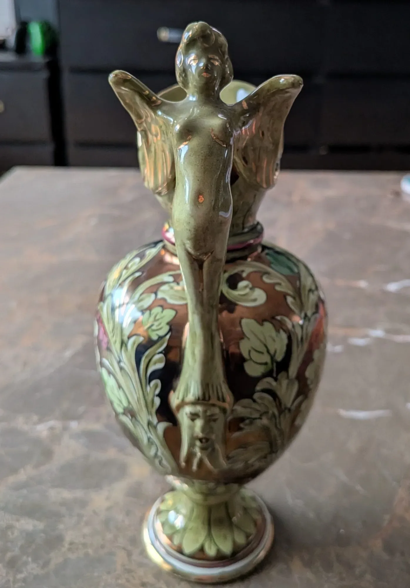 Vintage Cantagalli Maiolica Kanna med Ängelhandtag - Bild 10